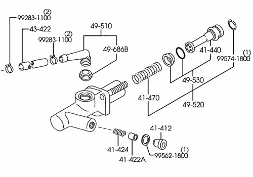  Mazda OEM Clutch Master Cylinder Mazdaspeed Protege - Click Image to Close