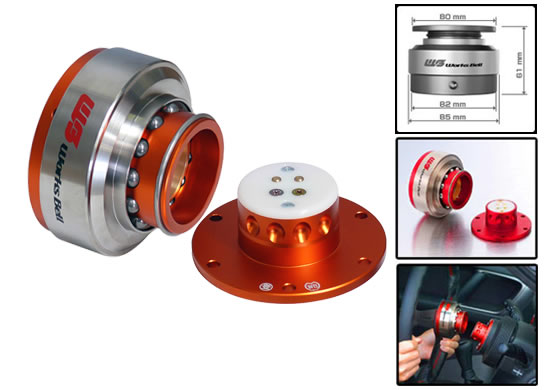  Works Bell Rapfix2 Quick Release Steering Wheel Hub Orange